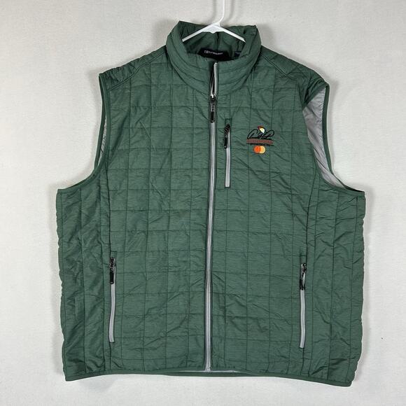 Cutter and Buck Arnold Palmer Invitational Golf Vest Mens 2XL Green Puffer Zip - Picture 1 of 11